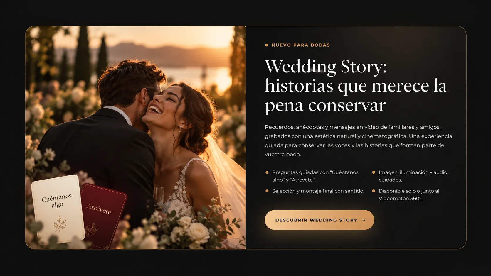 Wedding Story de ProTour360: recuerdos, anécdotas y mensajes en vídeo para bodas